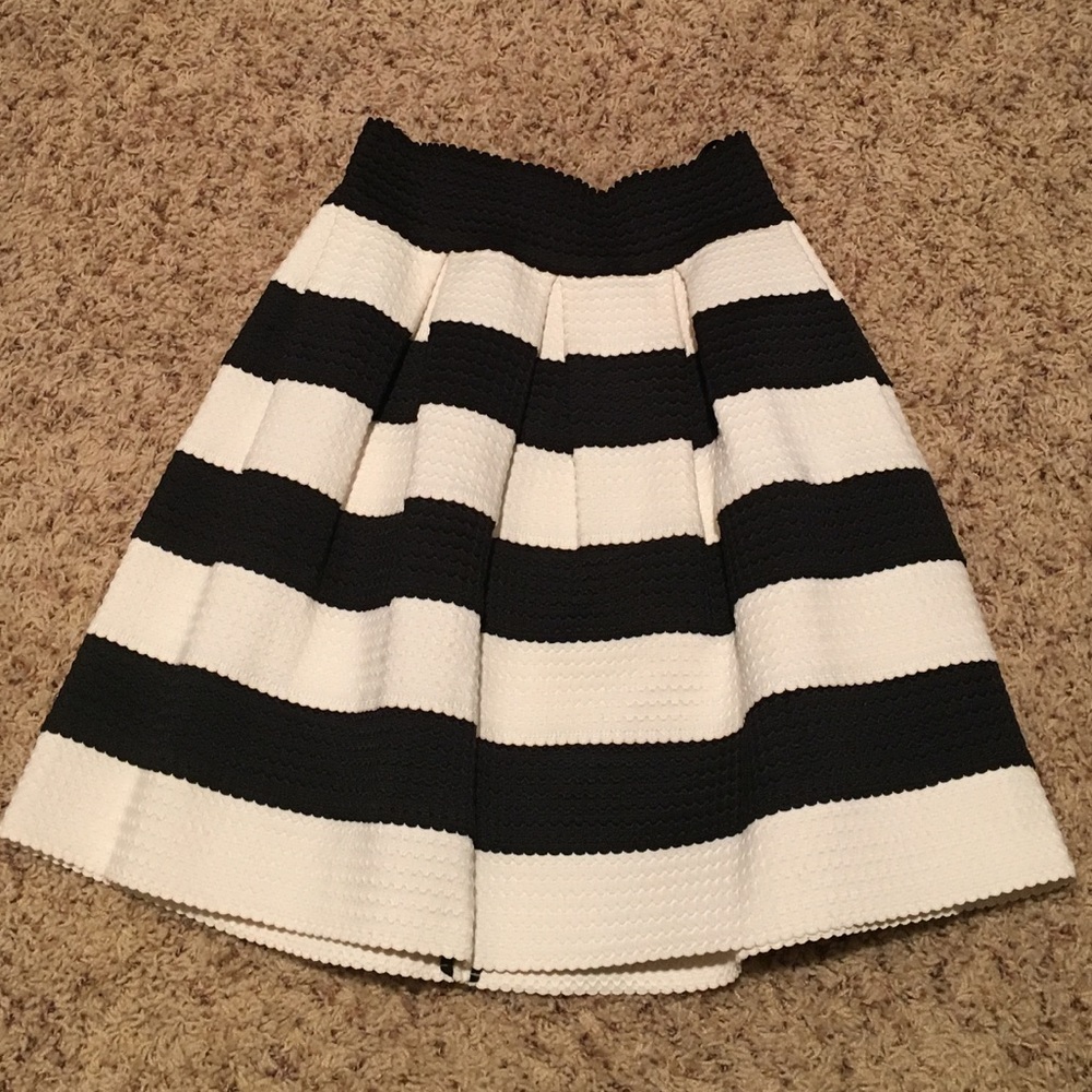 Striped black and white skirt